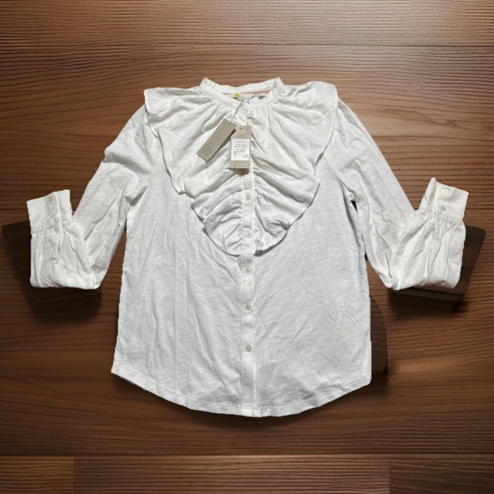 BODEN | Women's SZ 4 | White Collar Blouse‎ | NWT